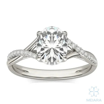 Eve Oval Twisted Side-Stone Engagement Ring