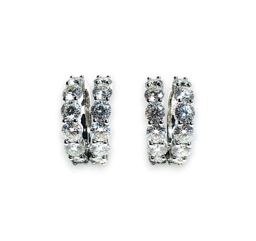 VVS1 Moissanite Huggie Hoop Earrings: 925 Sterling Silver