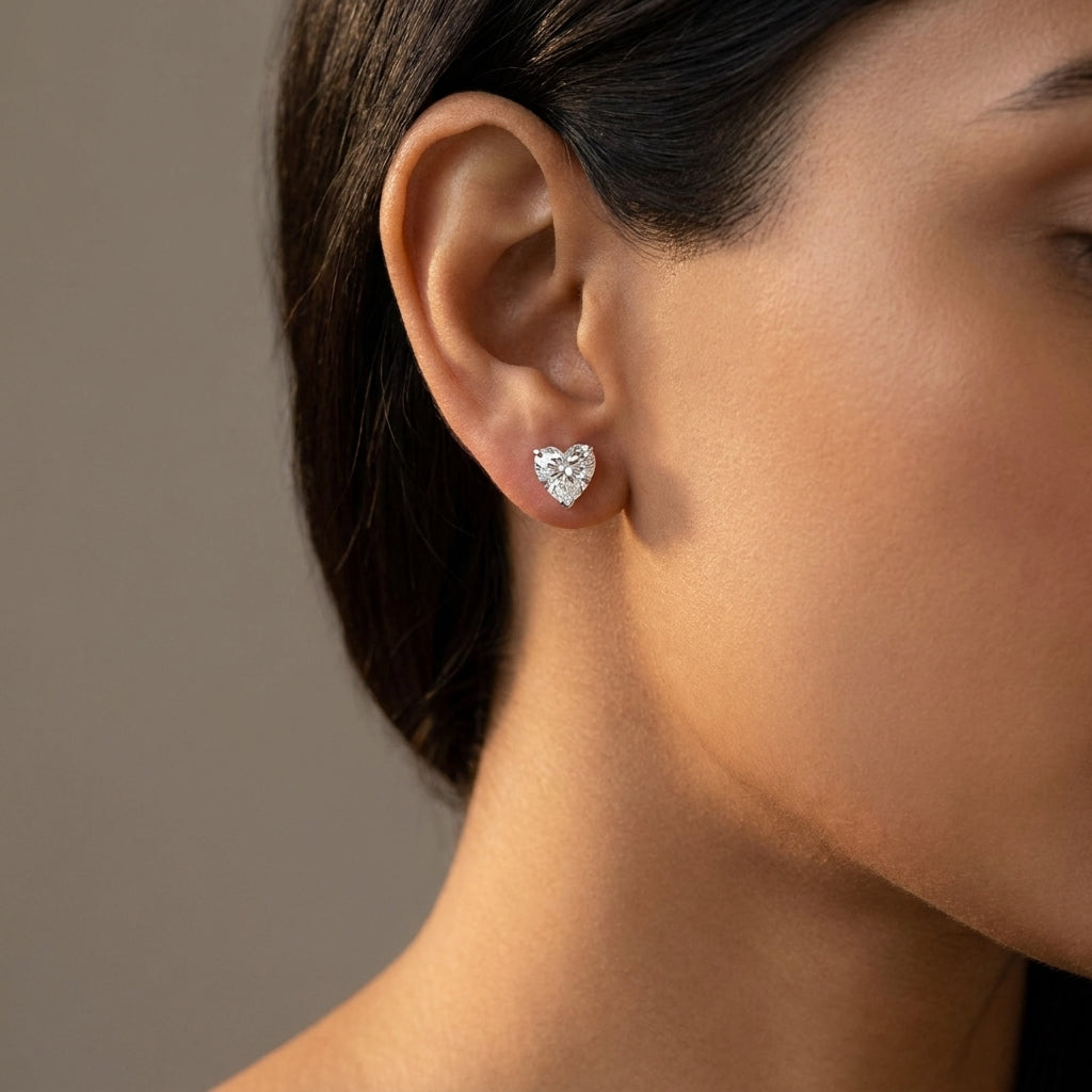 Meiara AI Lifestyle — Eve Heart Radiance Stud Earrings