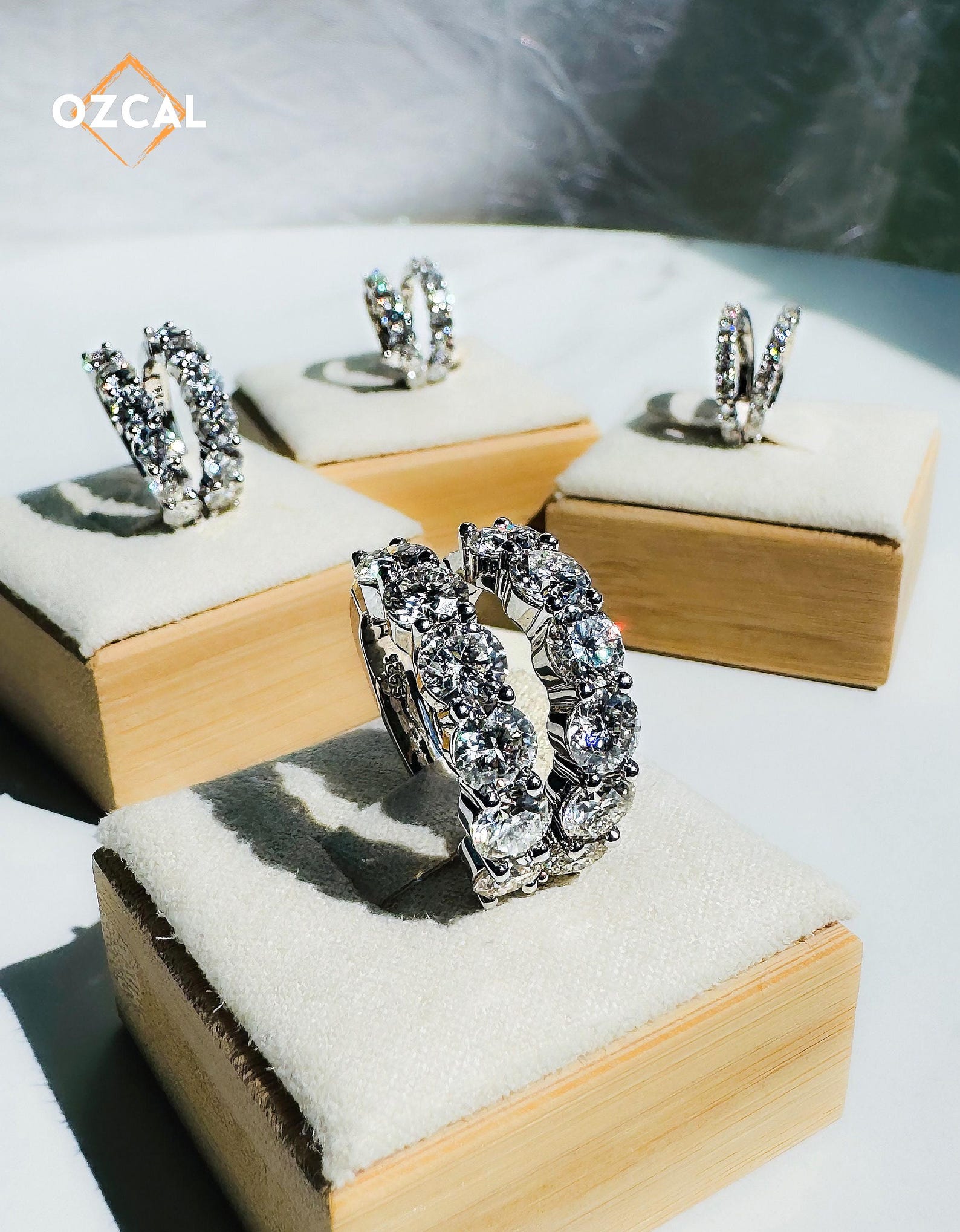 VVS1 Moissanite Huggie Hoop Earrings: 925 Sterling Silver