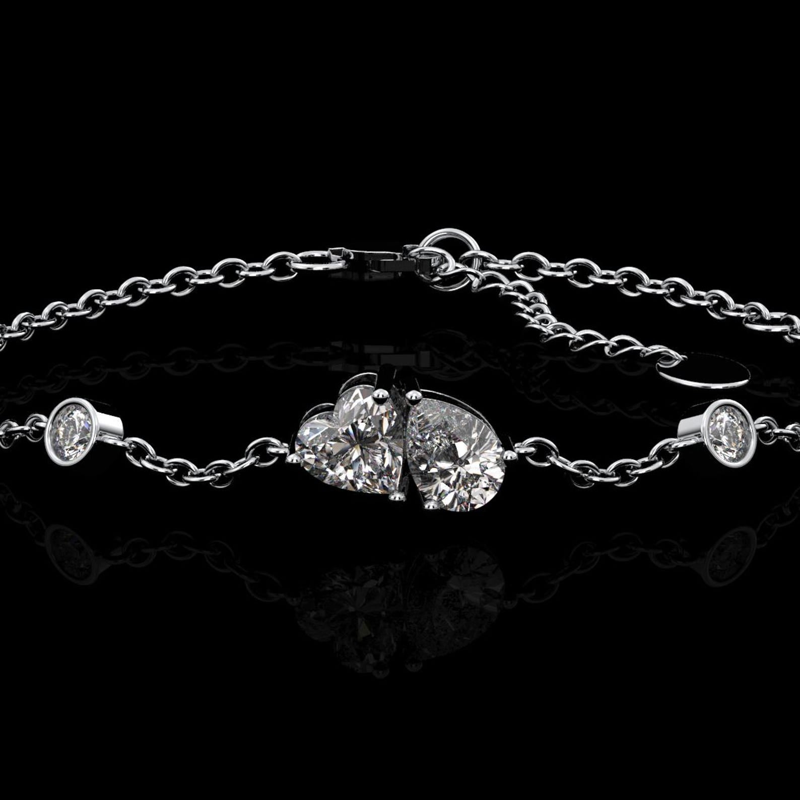 Certified 2 CT Moissanite Bracelet: Sterling Silver, 18K Gold Plated