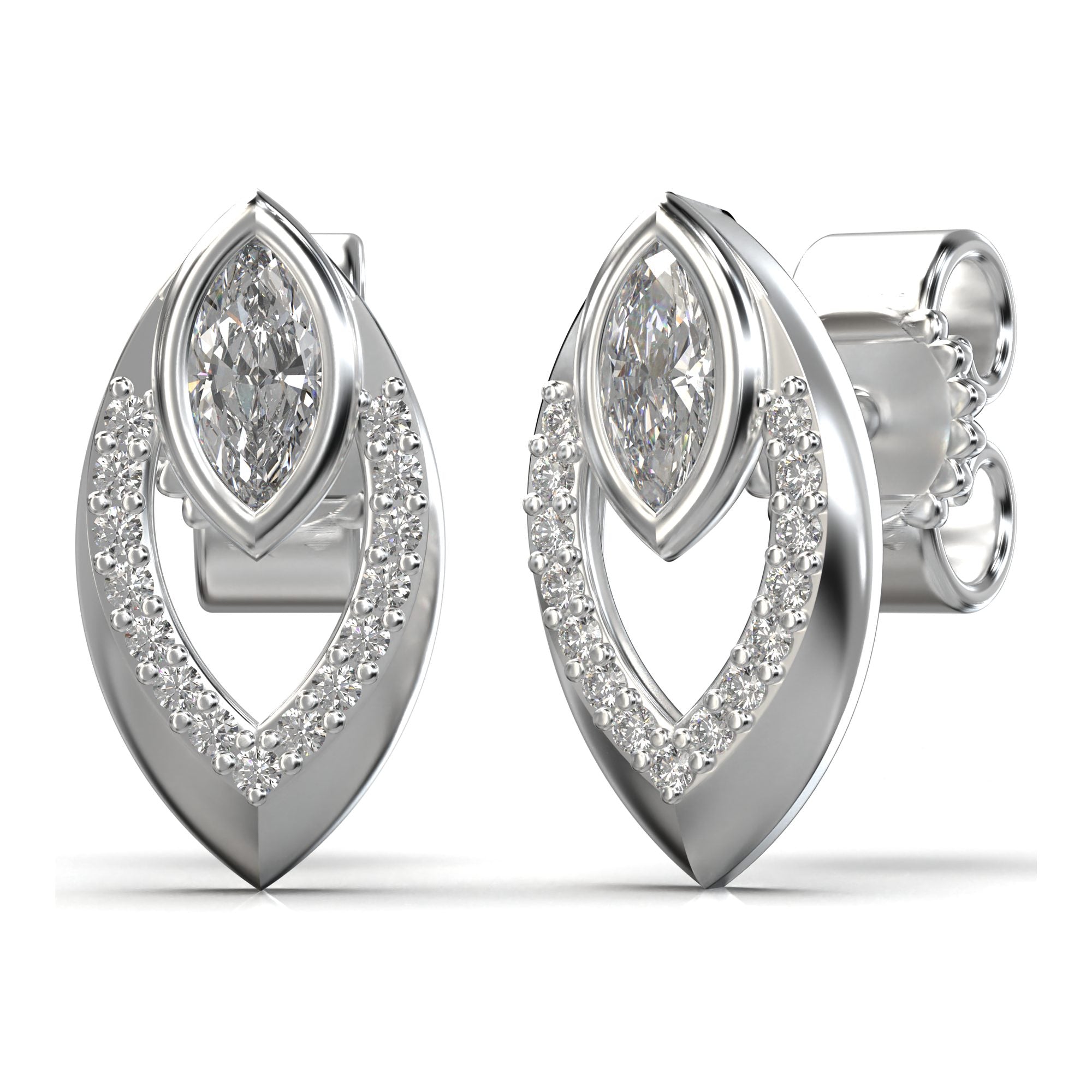 Meiara Eve Marquise Open Frame Stud Earrings in 925 sterling silver