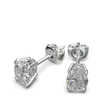 Meiara Eve Oval Radiant Four-Prong Basket Stud in 925 sterling silver
