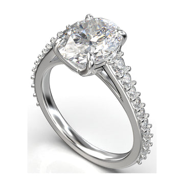 Meiara Iris Oval Hidden Halo Pavé Ring in 925 sterling silver