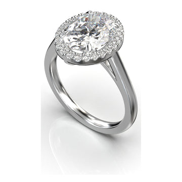 Meiara Iris Oval Halo Classic Ring in 925 sterling silver