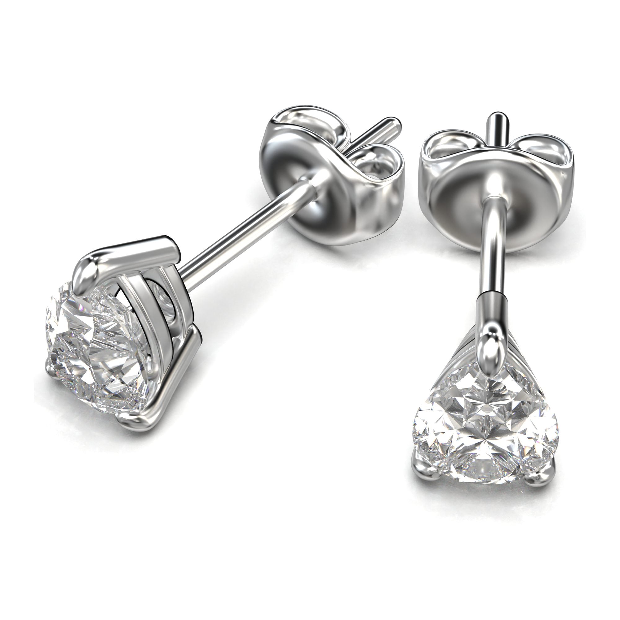 Meiara Eve Pear Radiant Three-Prong Martini Stud in 925 sterling silver