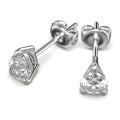 Eve Pear Radiant Three-Prong Martini Stud