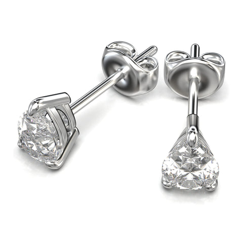 Eve Pear Radiant Three-Prong Martini Stud