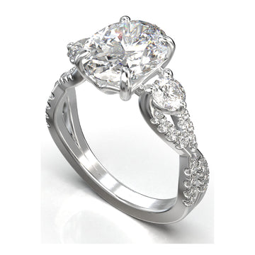 Meiara Eve Round Infinity Twist Three-Stone Ring in 925 sterling silver