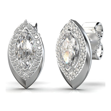 Meiara Eve Marquise Shimmer Stud Earrings in 925 sterling silver