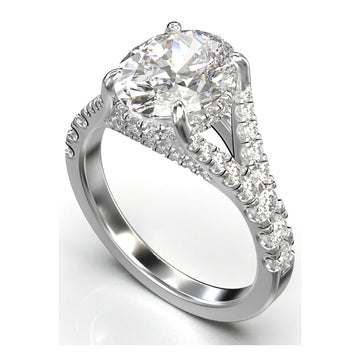 Meiara Iris Oval Hidden Halo Split Shank Ring in 925 sterling silver