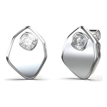 Meiara Onyx Shield Bezel Stud Earrings in 925 sterling silver