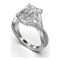 Eve Emerald Trapezoid Twist Three-Stone Ring