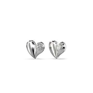 Meiara Eve Heart Radiance Stud Earrings in 925 sterling silver