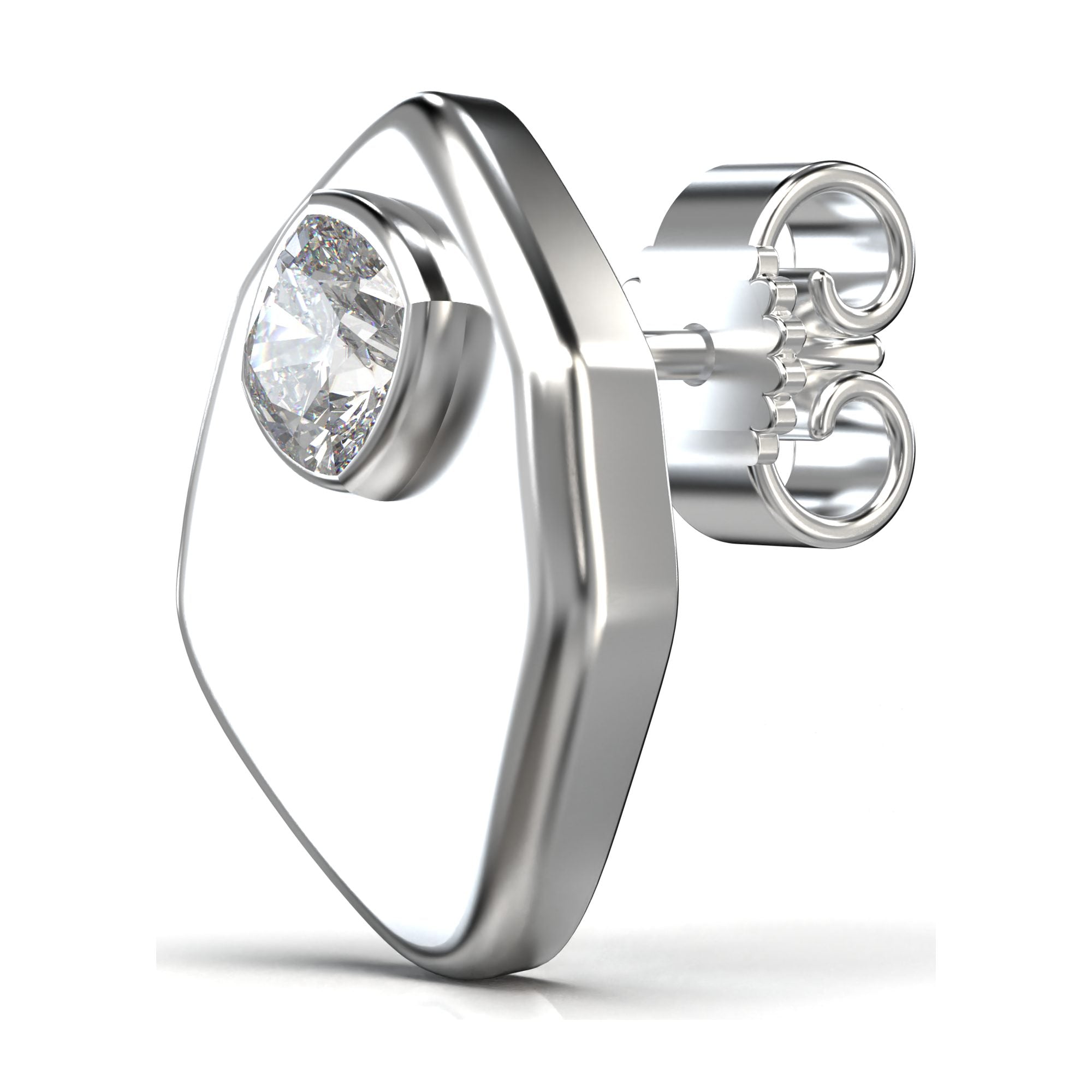 Meiara Onyx Shield Bezel Stud Earrings in 925 sterling silver