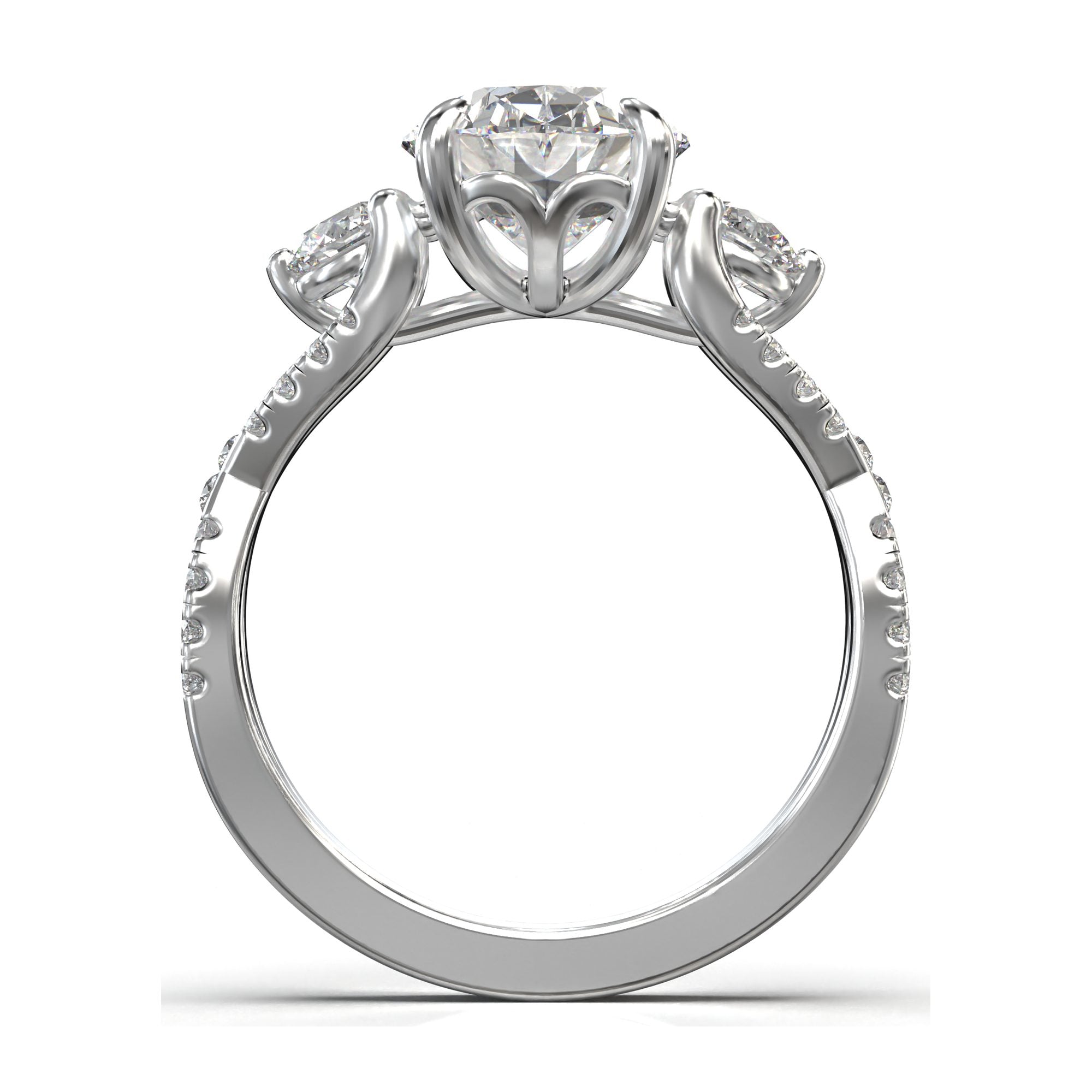 Meiara Eve Round Infinity Twist Three-Stone Ring in 925 sterling silver