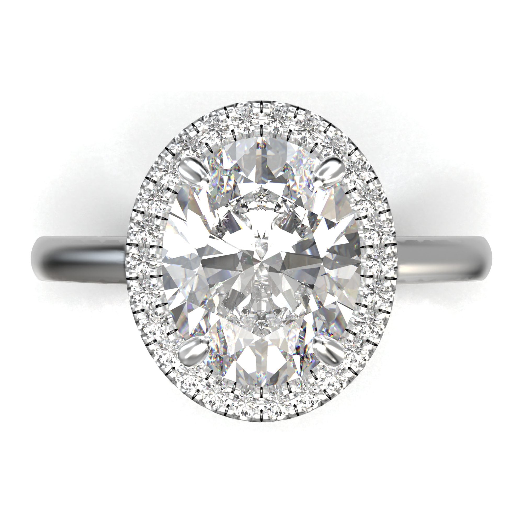 Meiara Iris Oval Halo Classic Ring in 925 sterling silver