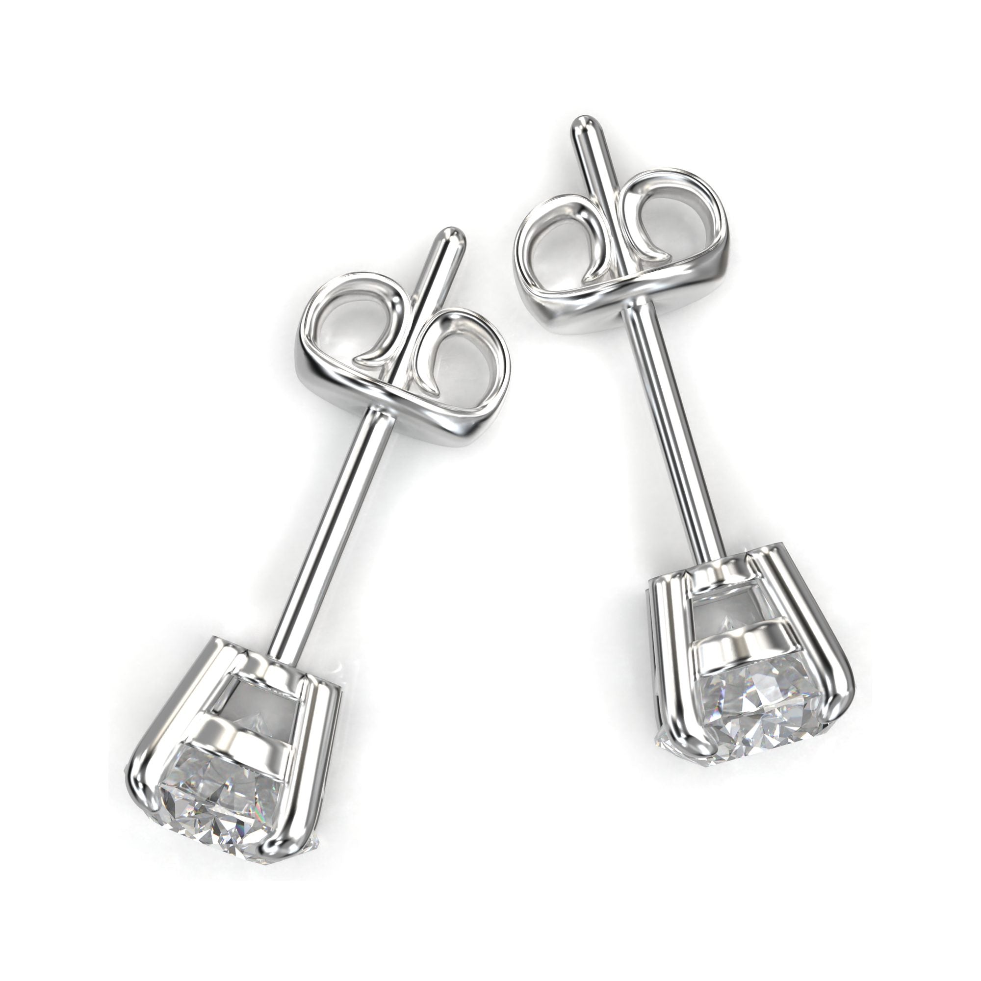 Meiara Eve Oval Radiant Four-Prong Basket Stud in 925 sterling silver