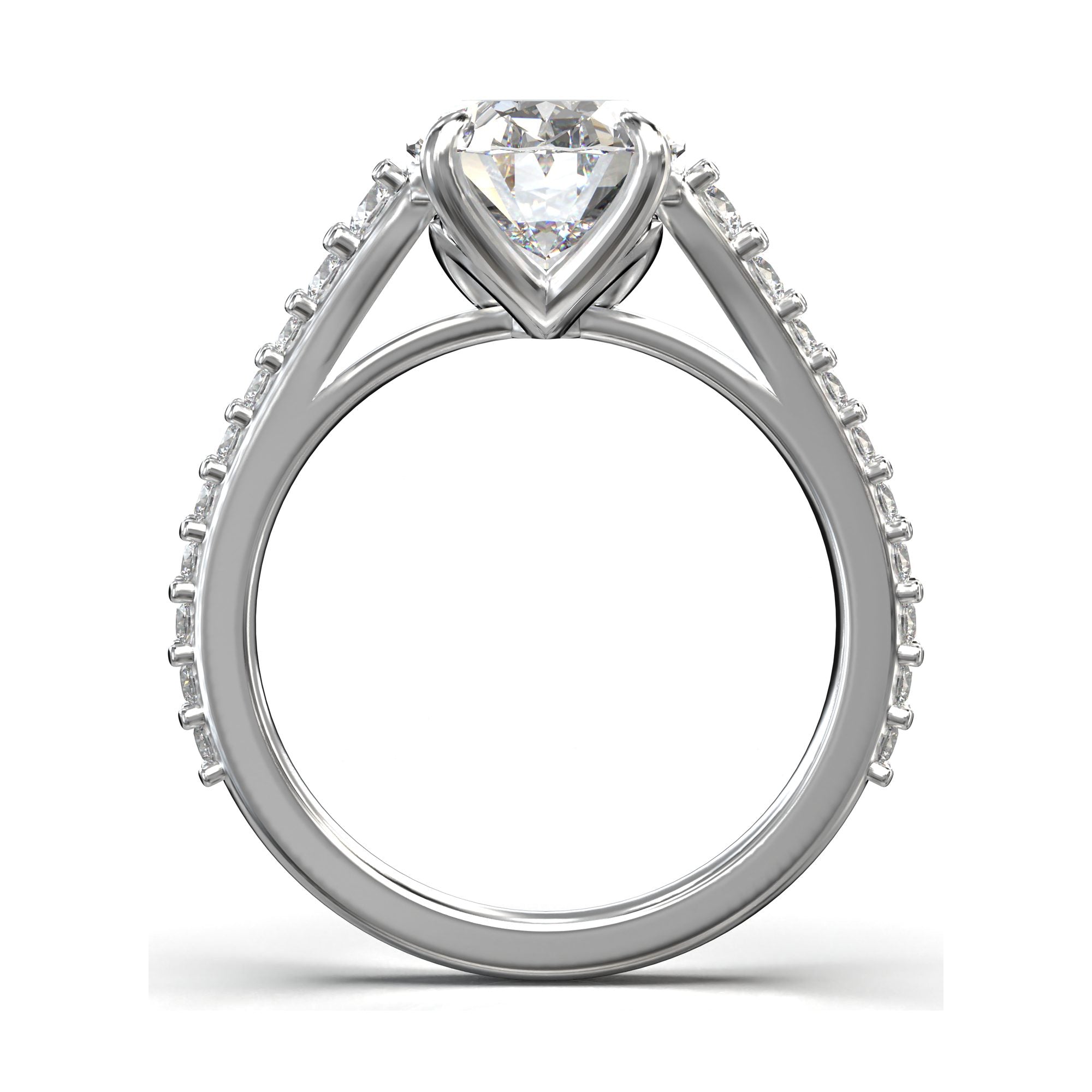 Meiara Iris Oval Hidden Halo Pavé Ring in 925 sterling silver