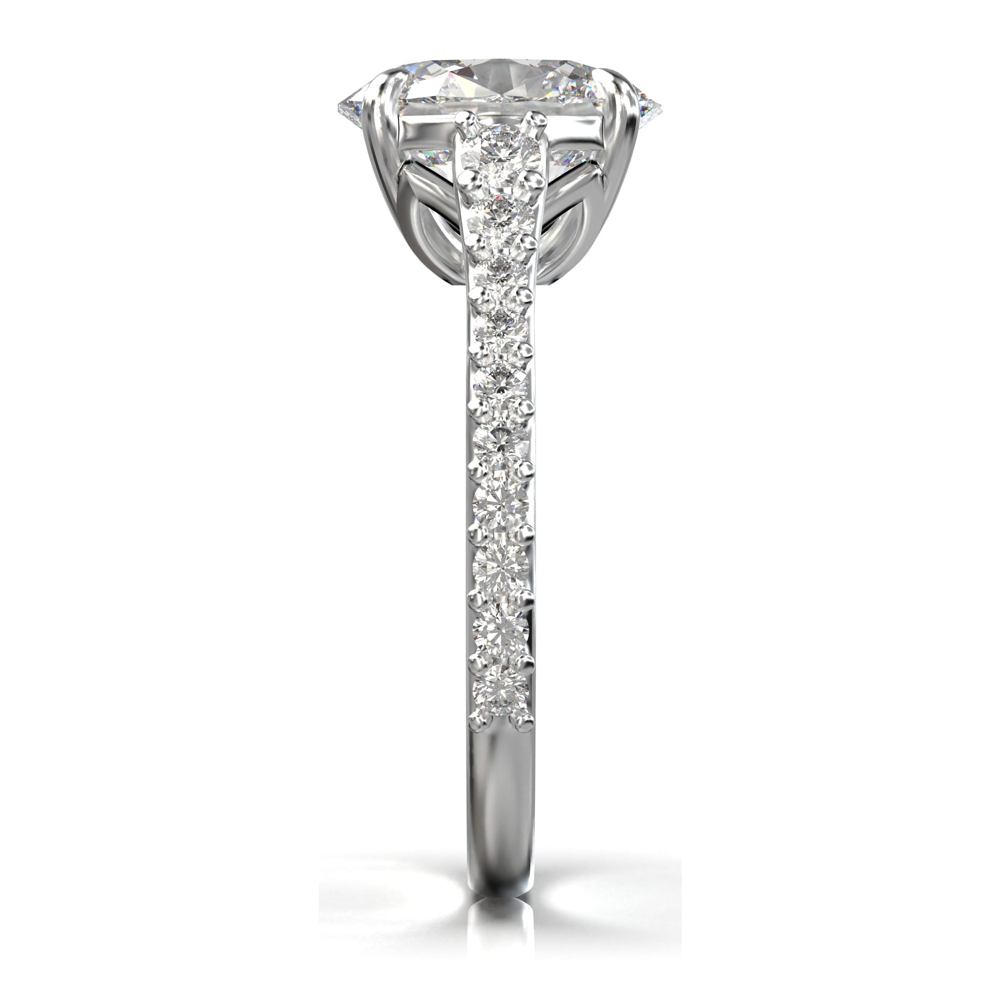 Meiara Iris Oval Hidden Halo Pavé Ring in 925 sterling silver