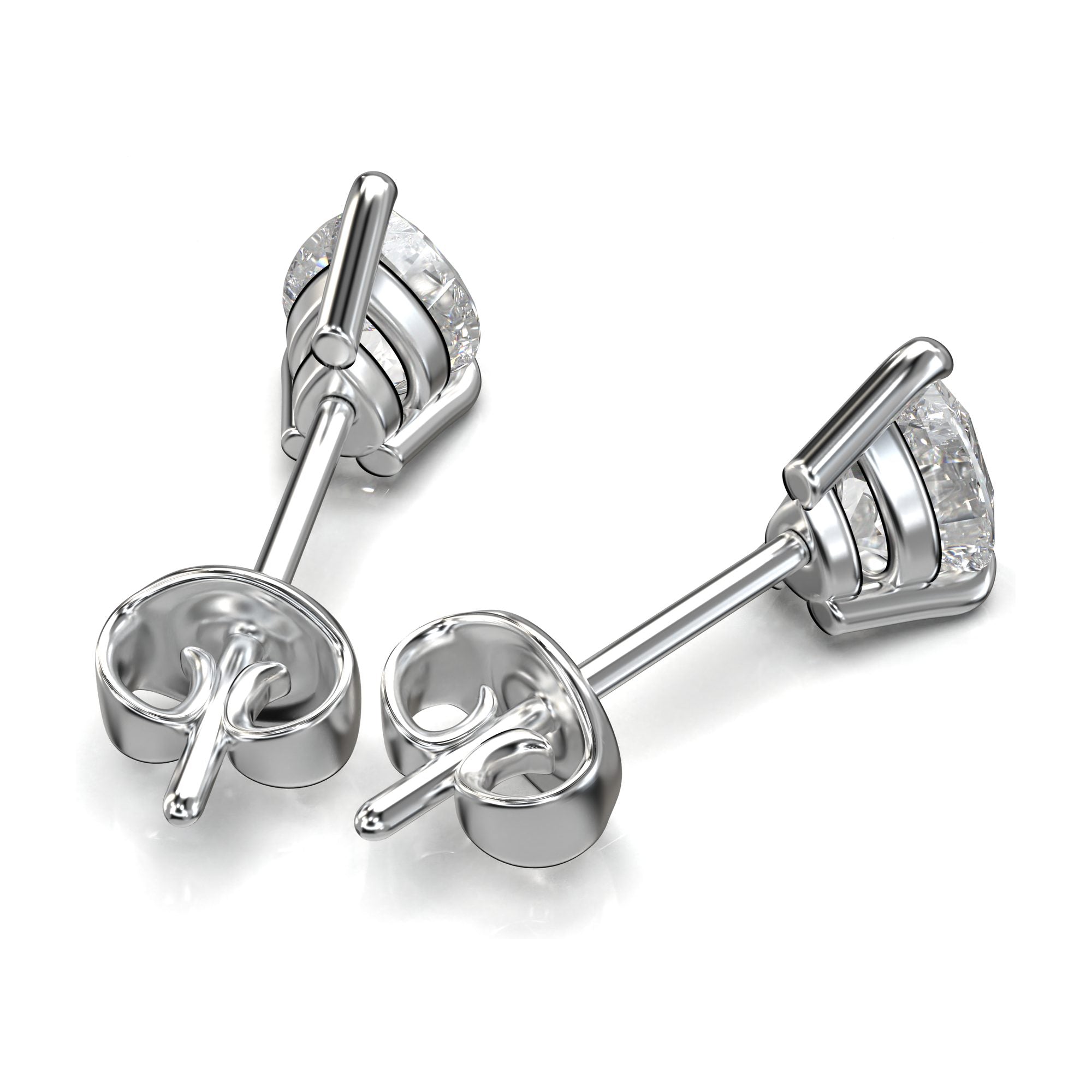 Meiara Eve Pear Radiant Three-Prong Martini Stud in 925 sterling silver
