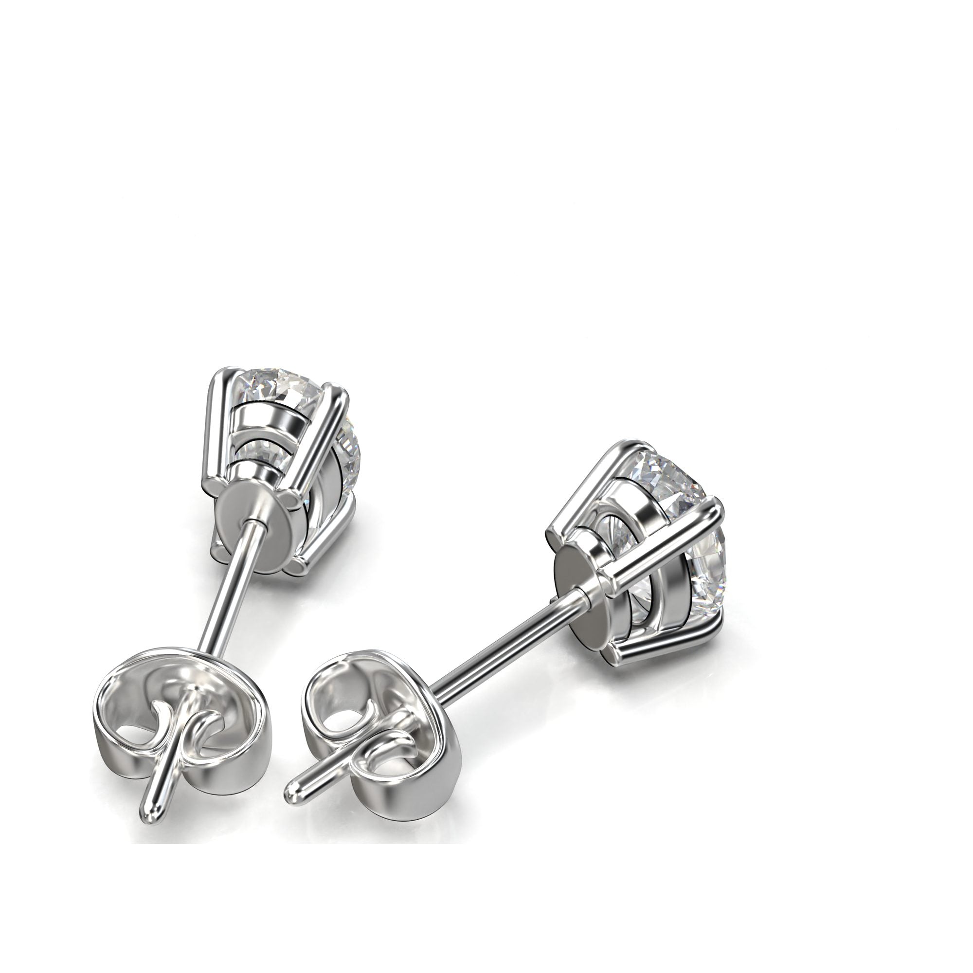Meiara Eve Oval Radiant Four-Prong Basket Stud in 925 sterling silver