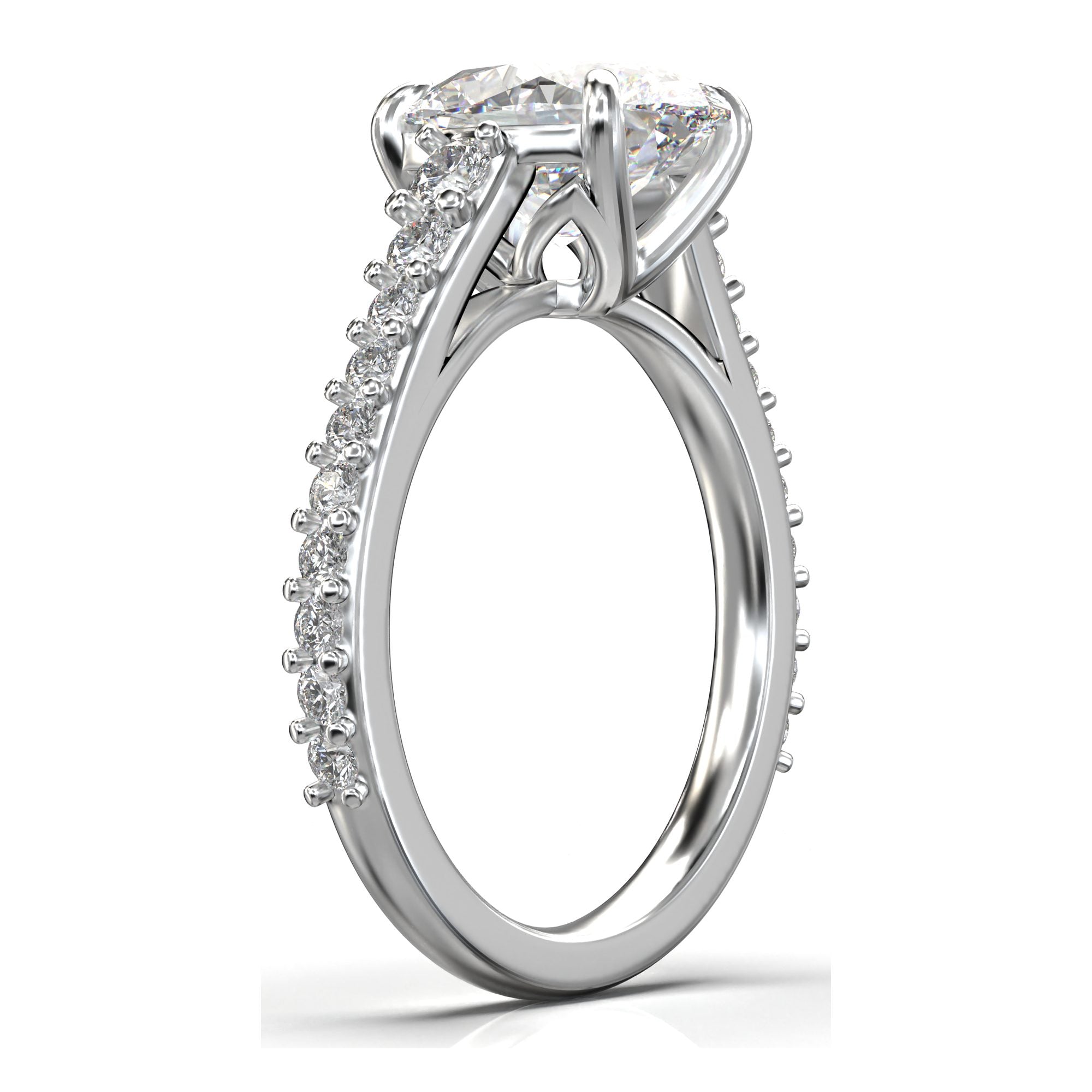 Meiara Iris Oval Hidden Halo Pavé Ring in 925 sterling silver