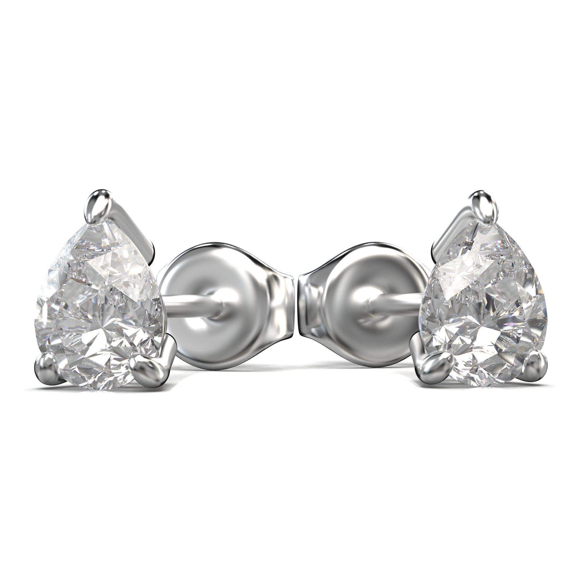 Meiara Eve Pear Radiant Three-Prong Martini Stud in 925 sterling silver