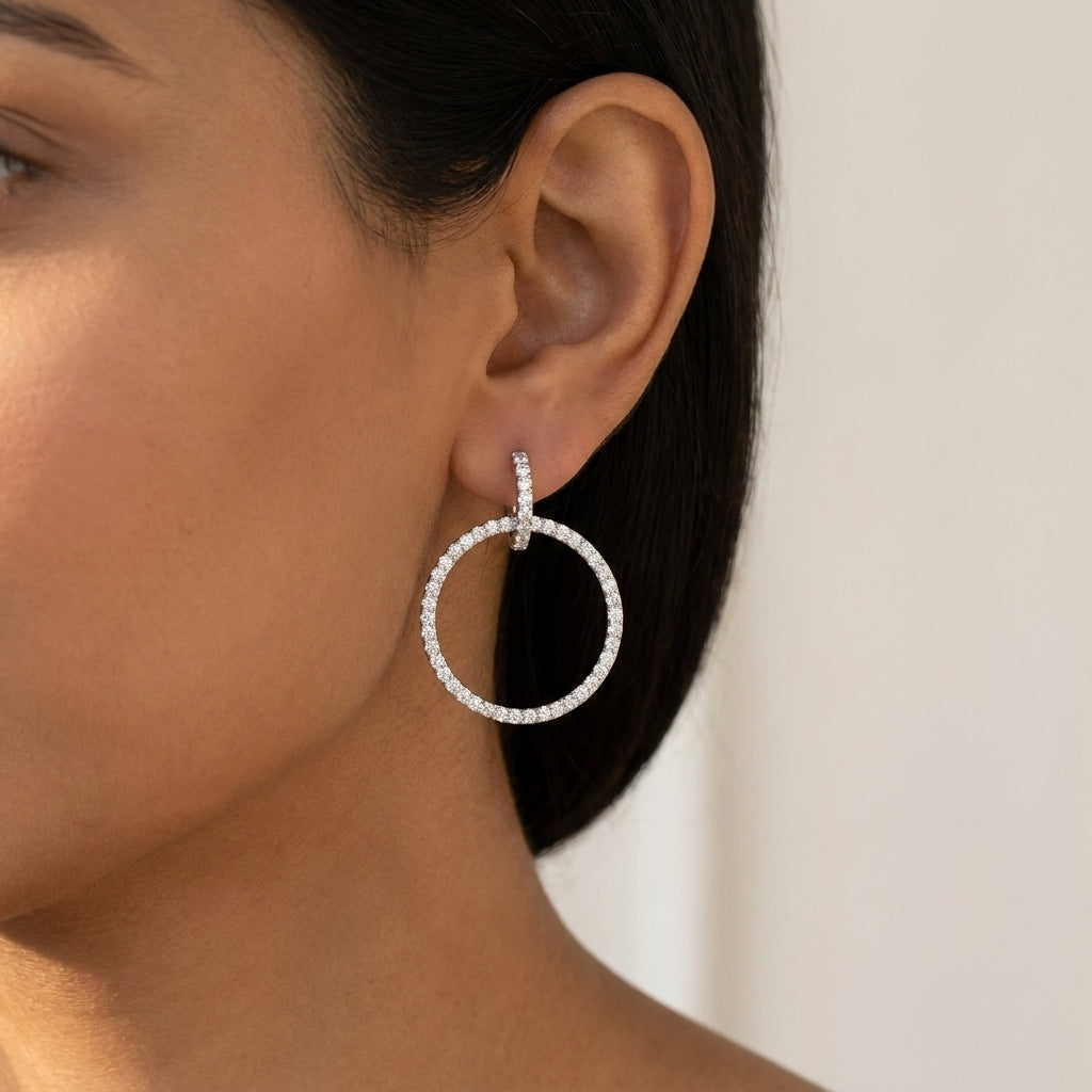 Meiara AI Lifestyle — Aria Infinite Drop Hoop Earrings