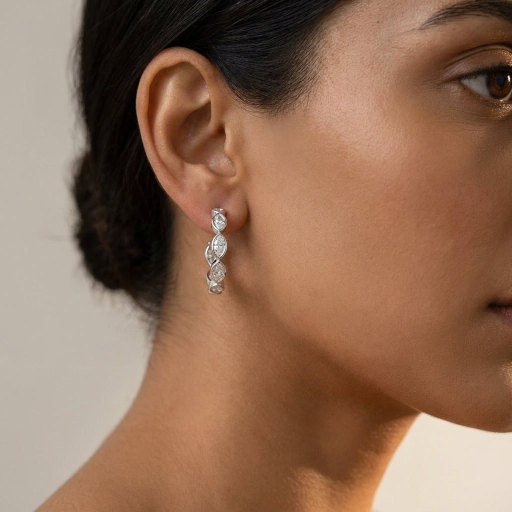 Meiara AI Lifestyle — Eve Marquise Radiance Hoop Earrings