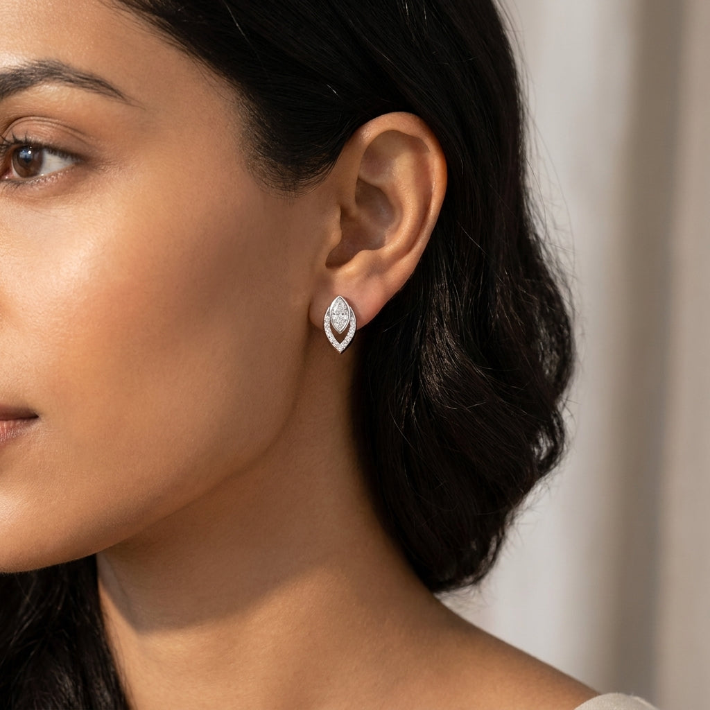 Meiara AI Lifestyle — Eve Marquise Shimmer Stud Earrings