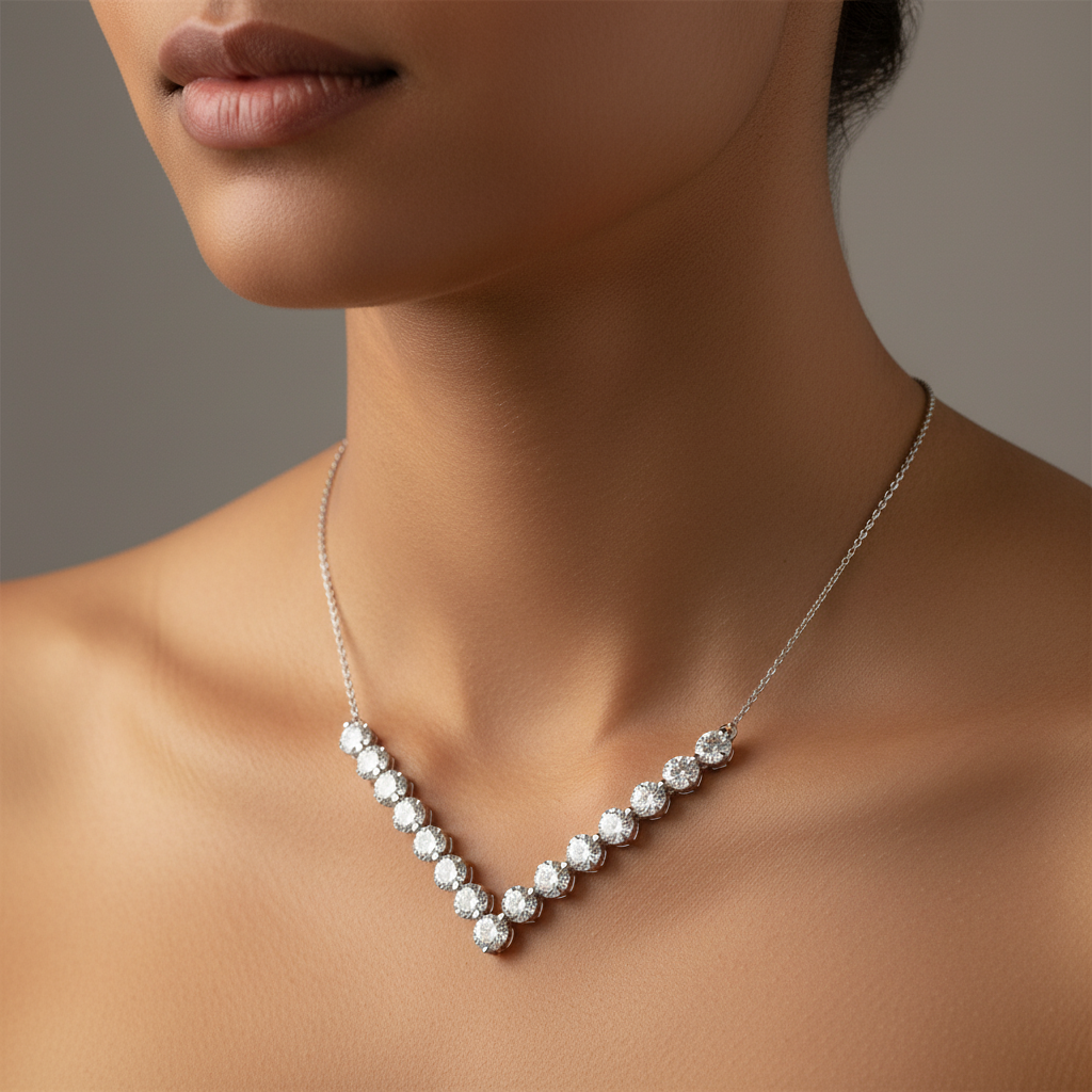 Meiara AI Lifestyle — Onyx V-Bar Necklace
