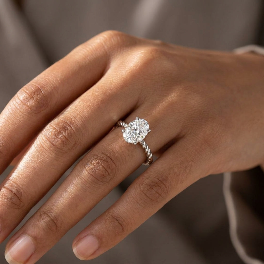 Meiara AI Lifestyle — Eve Oval Classic Radiant Rope Solitaire