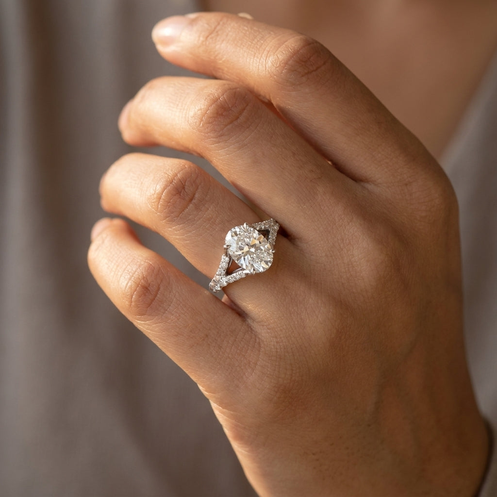 Meiara AI Lifestyle — Eve Oval Duo Engagement Ring