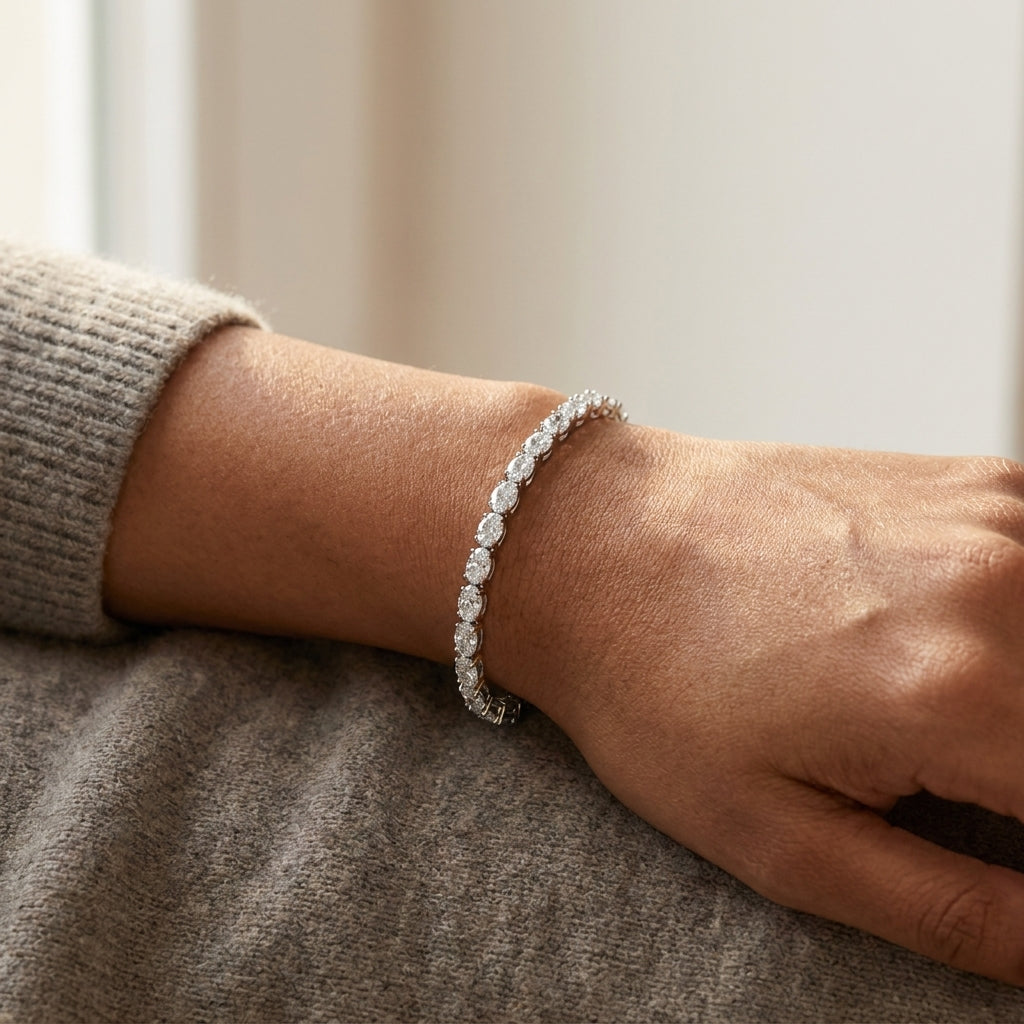 Meiara AI Lifestyle — Eve Oval East West Tennis Bracelet