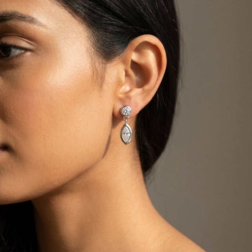 Meiara AI Lifestyle — Aria Sleek Bezel Drop Earrings
