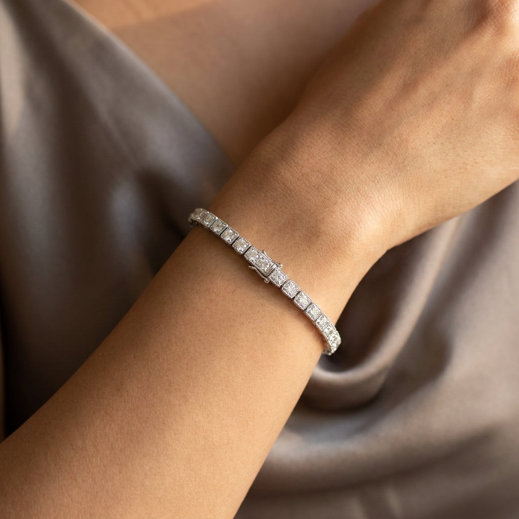 Meiara AI Lifestyle — Eve Milgrain Classic Tennis Bracelet