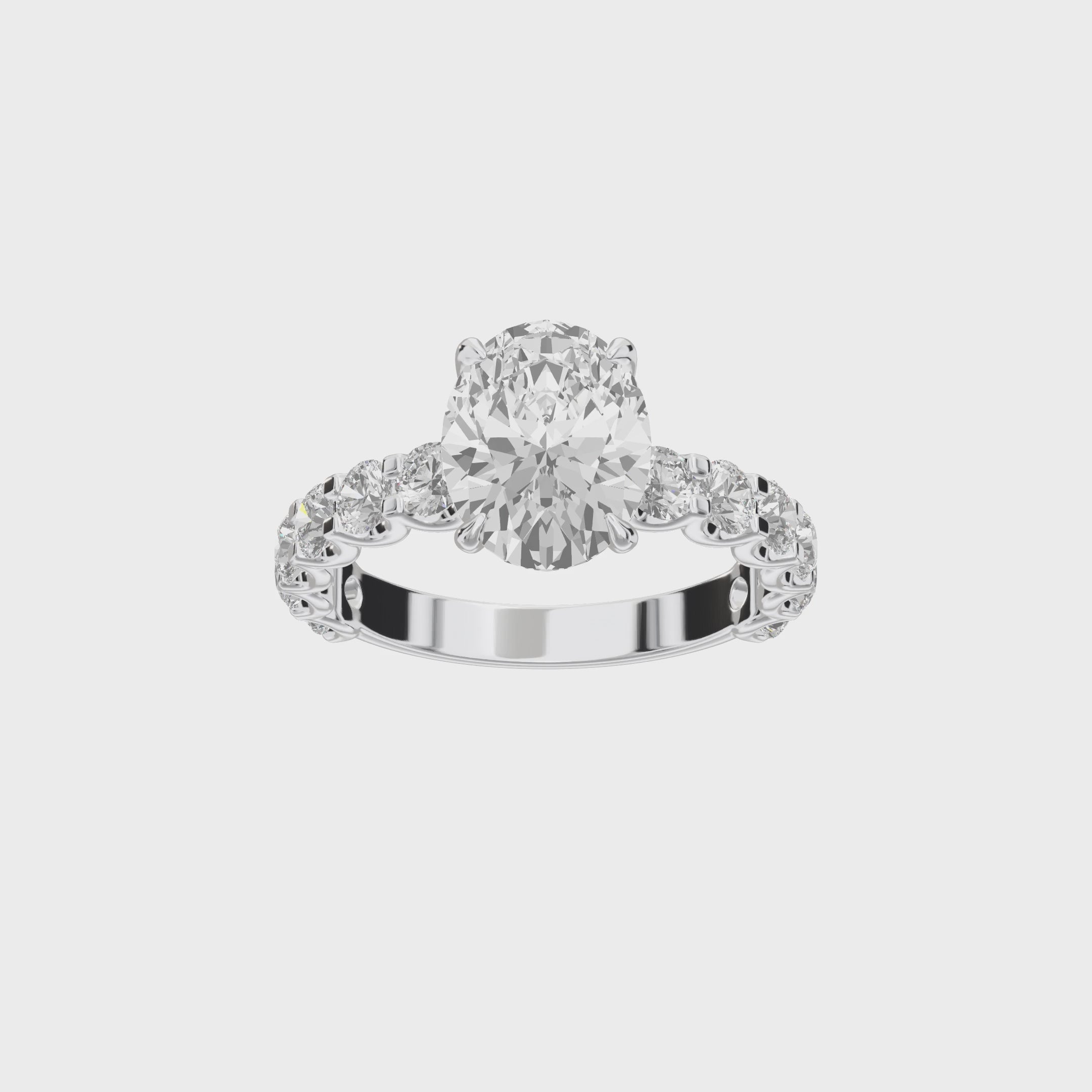 Eve Oval Radiant Firecrest Engagement Ring — 360 spin