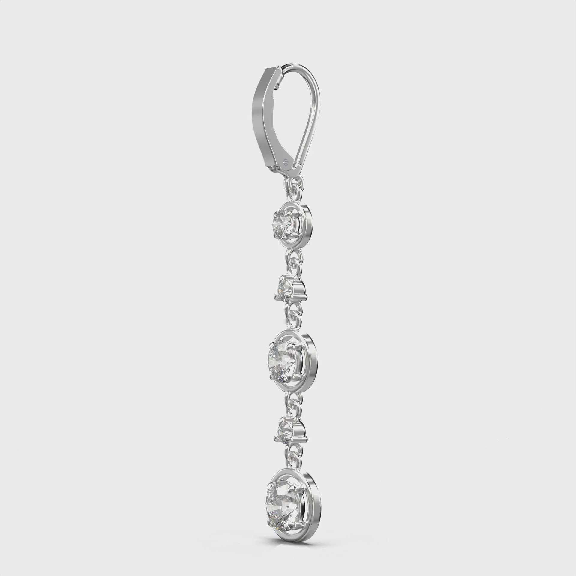 Aria Triple Tier Drop Earrings — 360 view