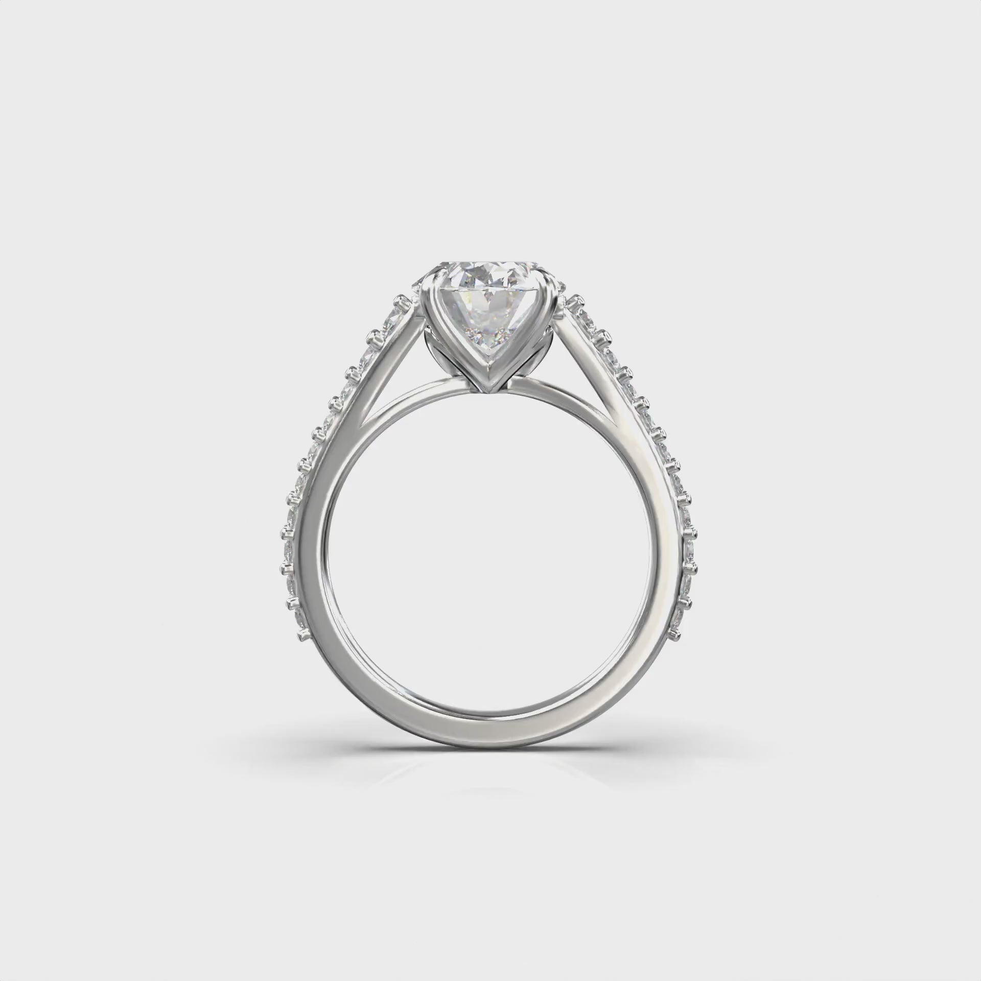 Meiara Iris Oval Hidden Halo Pavé Ring in 925 sterling silver