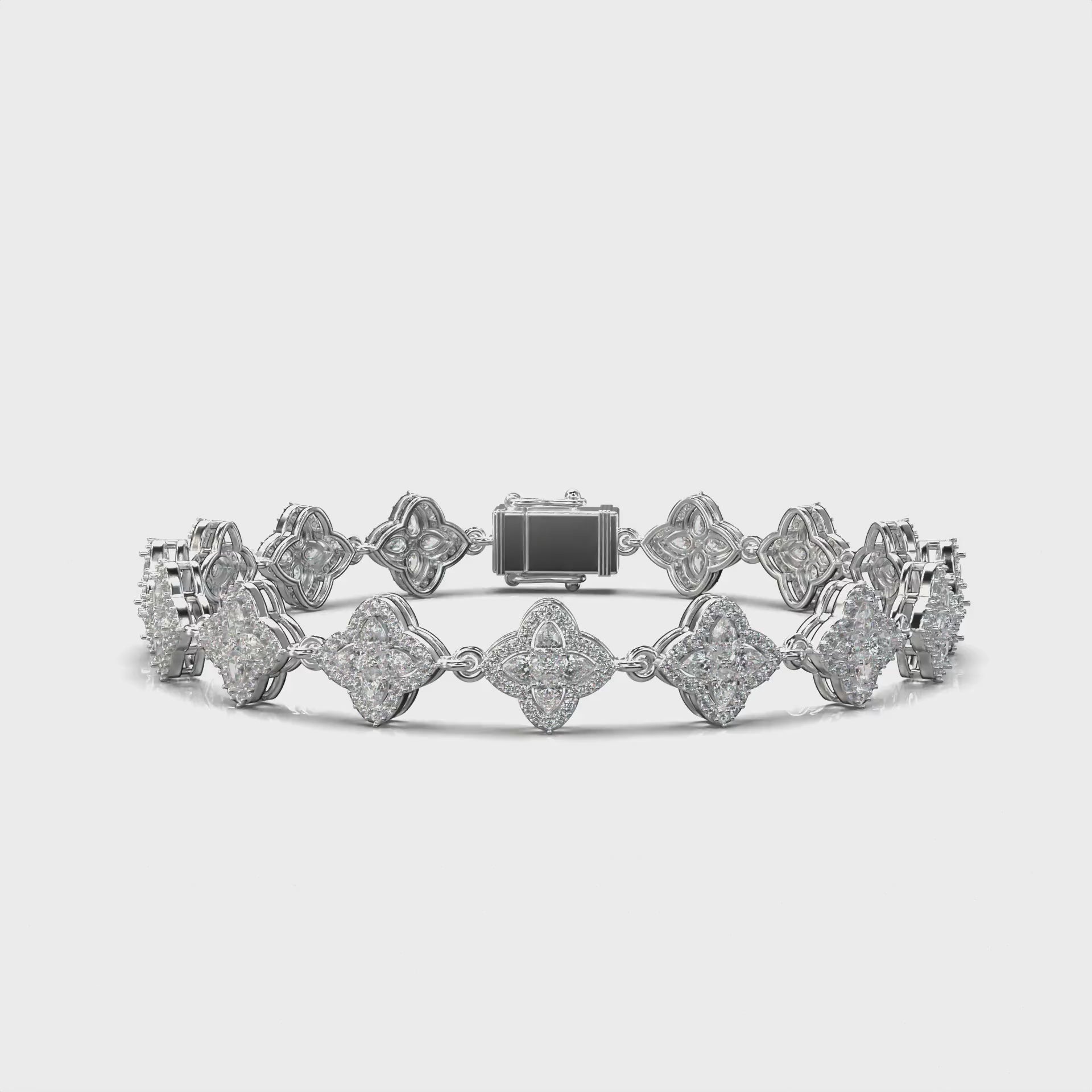 Corvus Clover Pavé Bracelet — 360 view