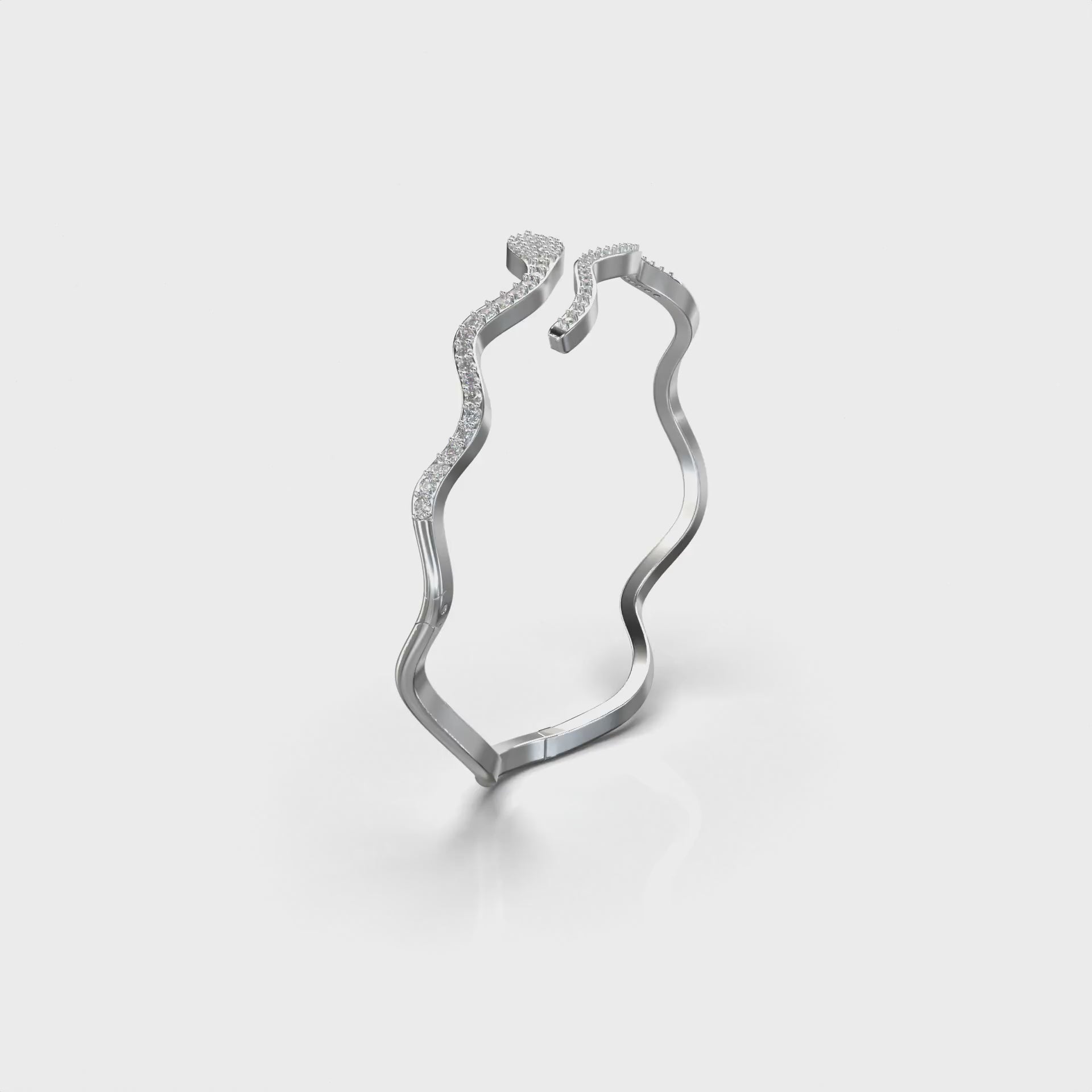 Vela Pavé Wave Cuff — 360 view