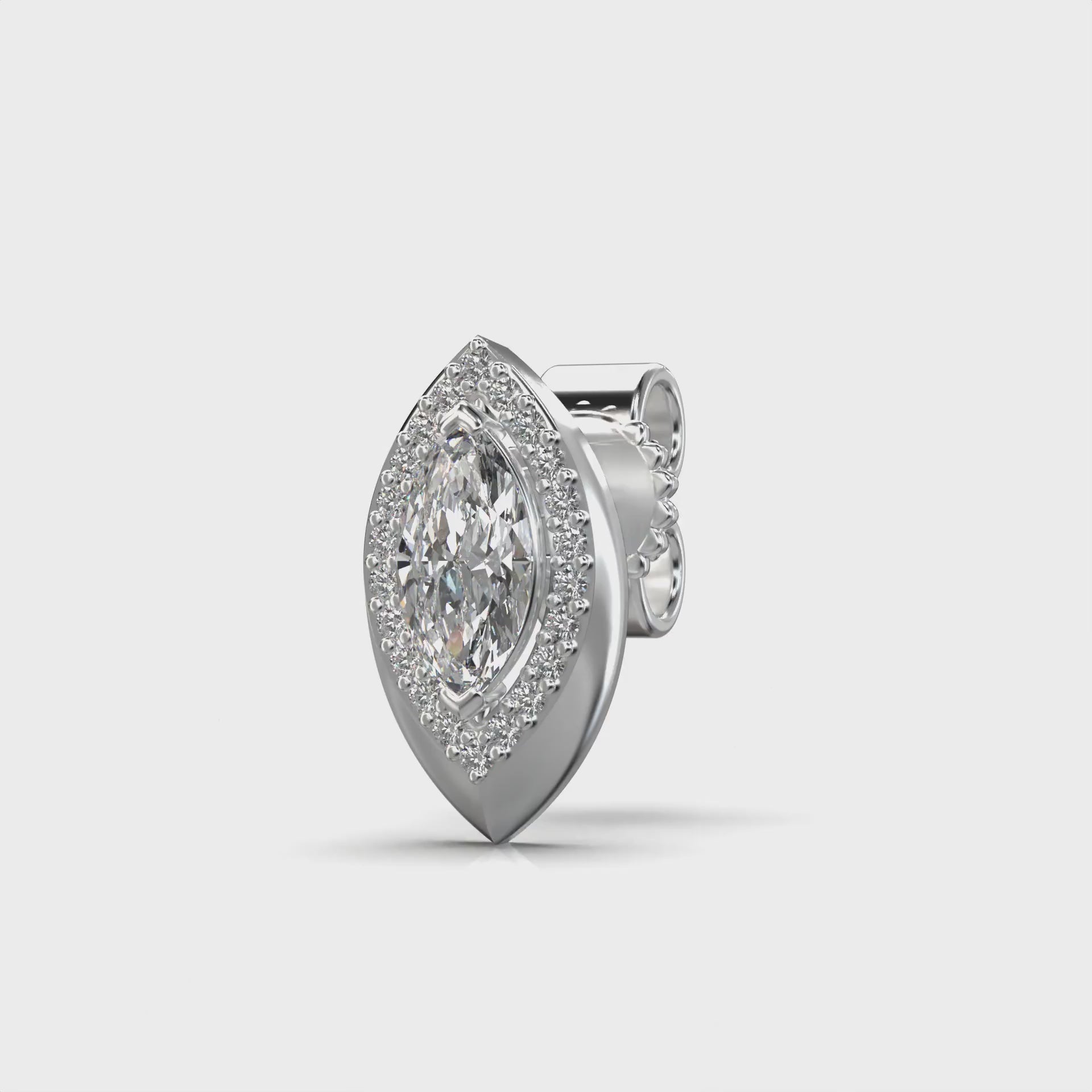 Eve Marquise Shimmer Stud Earrings — 360 view