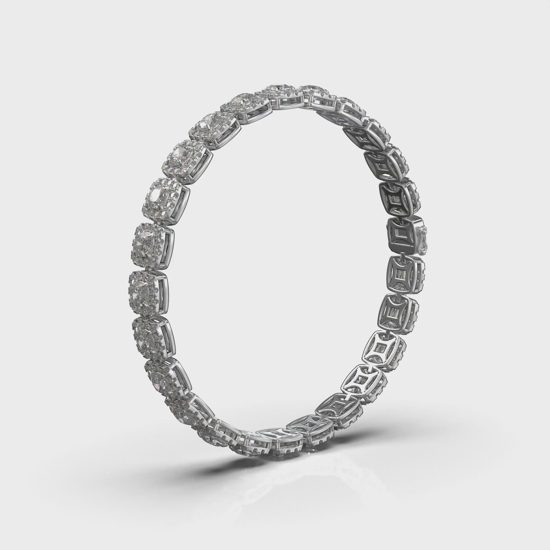 Nova Cushion Bezel Tennis Bracelet — 360 view