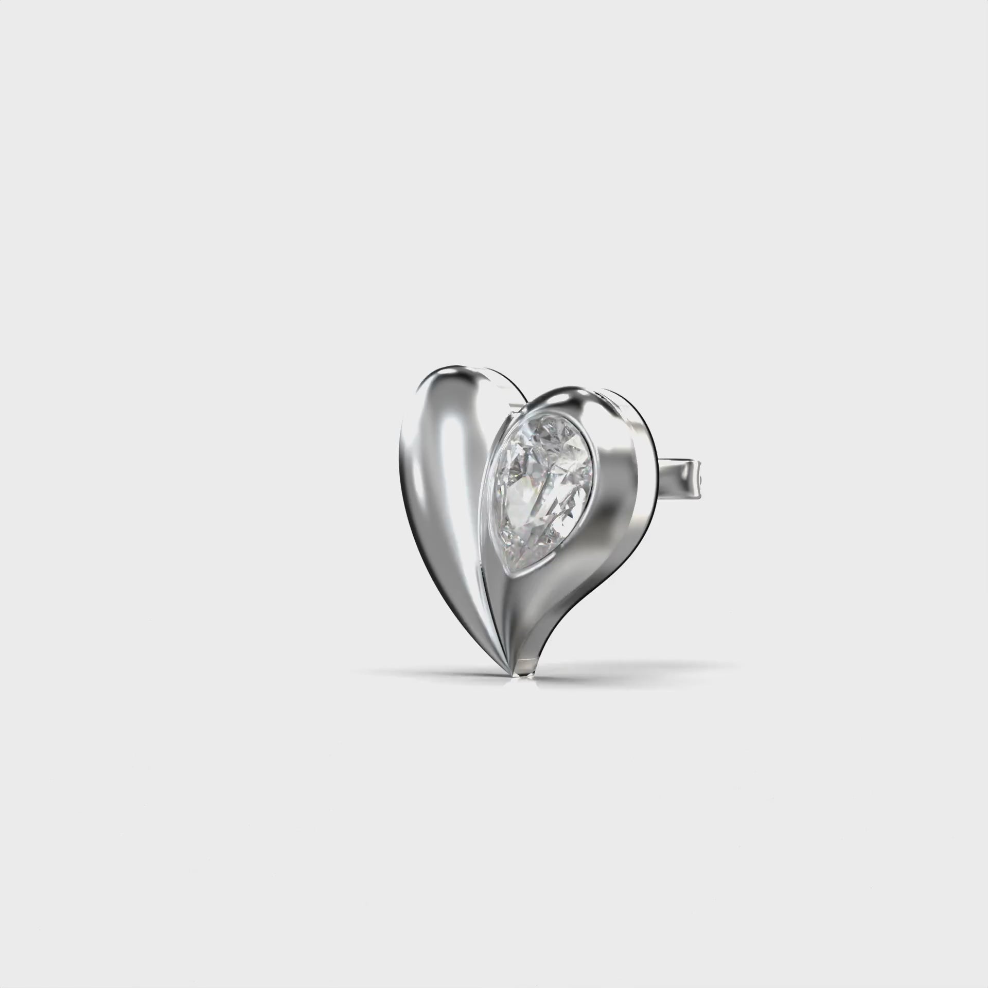 Eve Heart Radiance Stud Earrings — 360 view