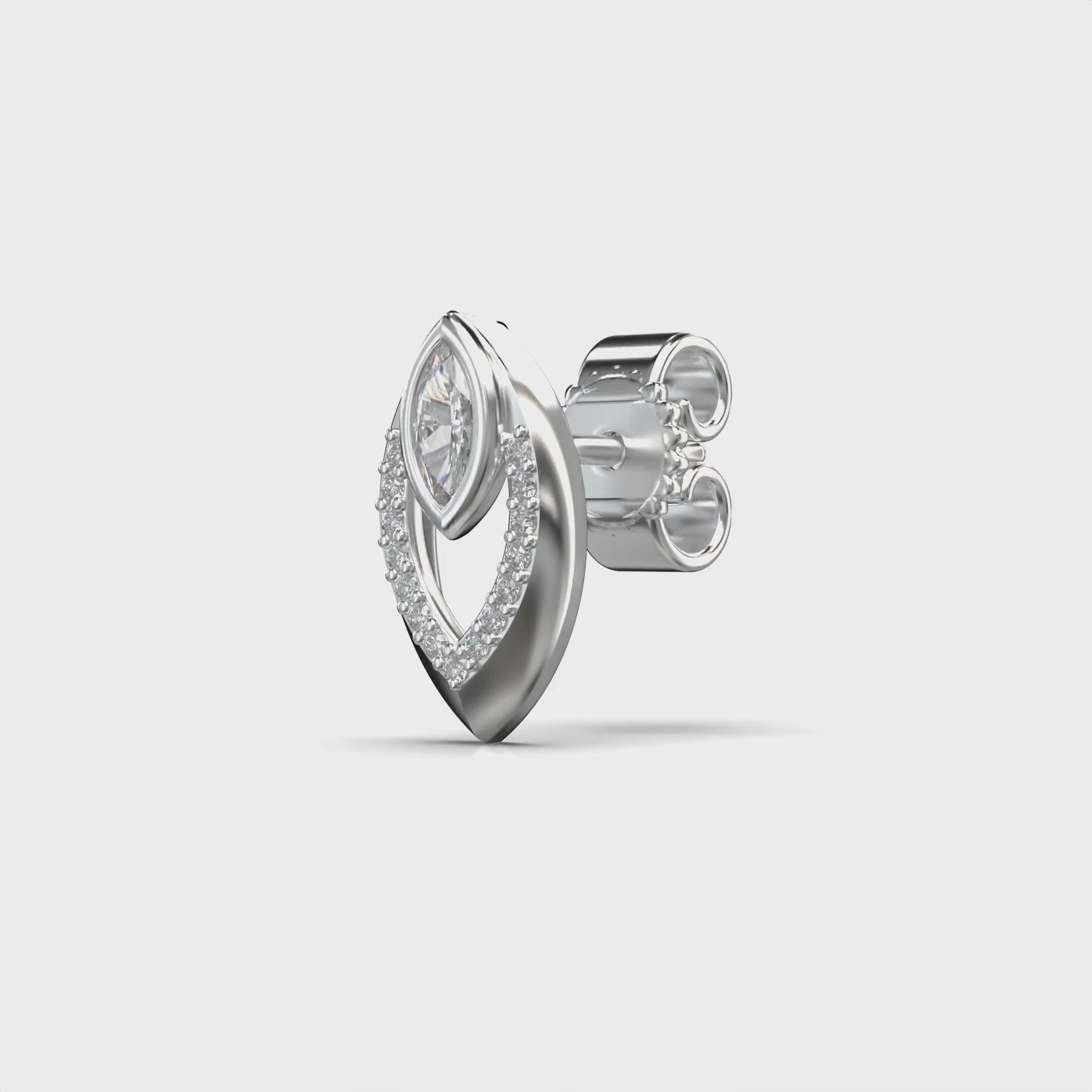 Meiara Eve Marquise Open Frame Stud Earrings in 925 sterling silver