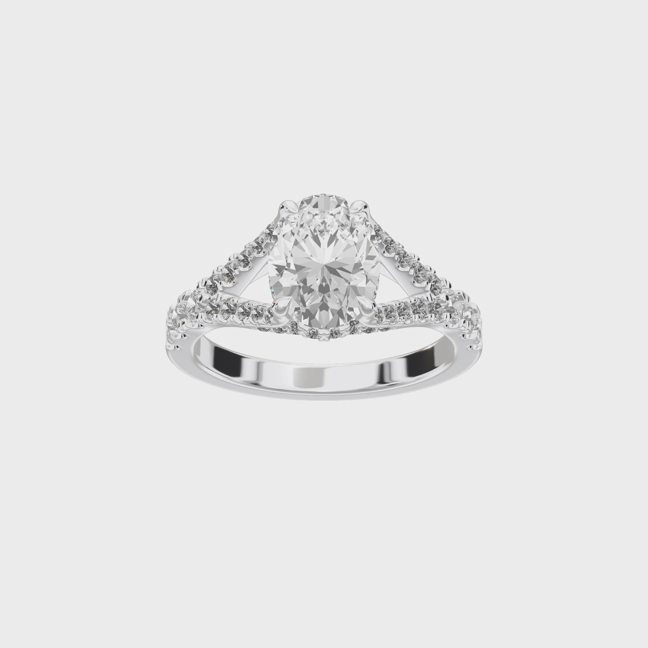 Eve Oval Duo Engagement Ring — 360 spin