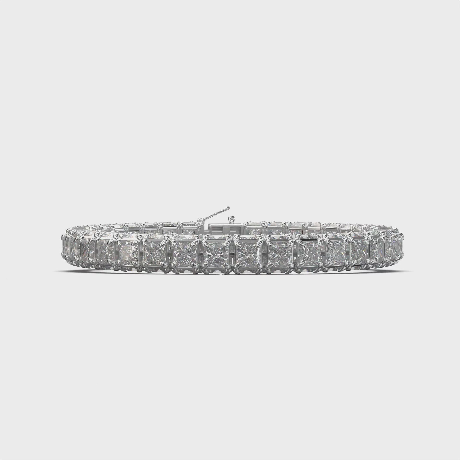 Titan Princess-Cut Tennis Bracelet — 360 view