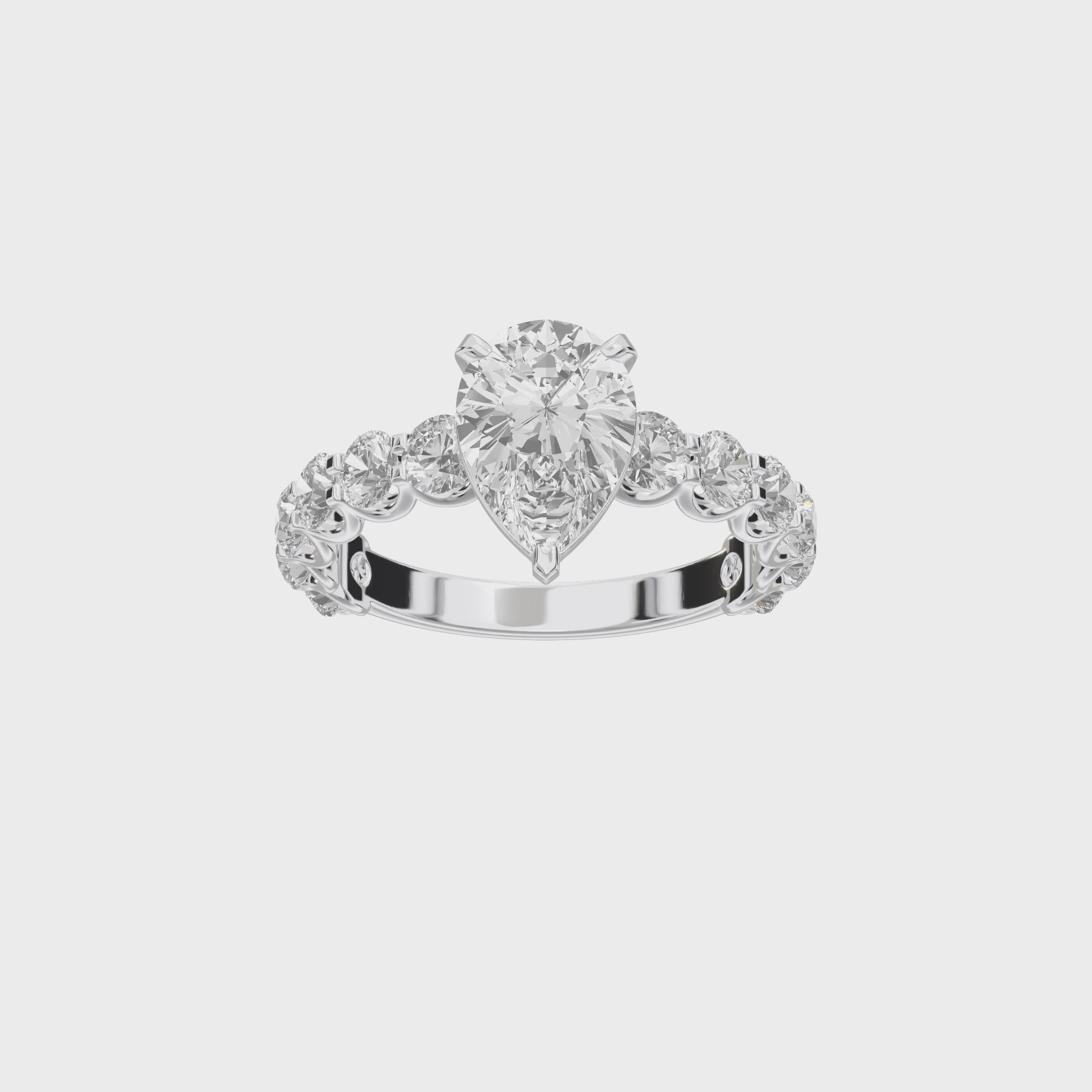 Eve Pear Radiant Firecrest Engagement Ring — 360 spin