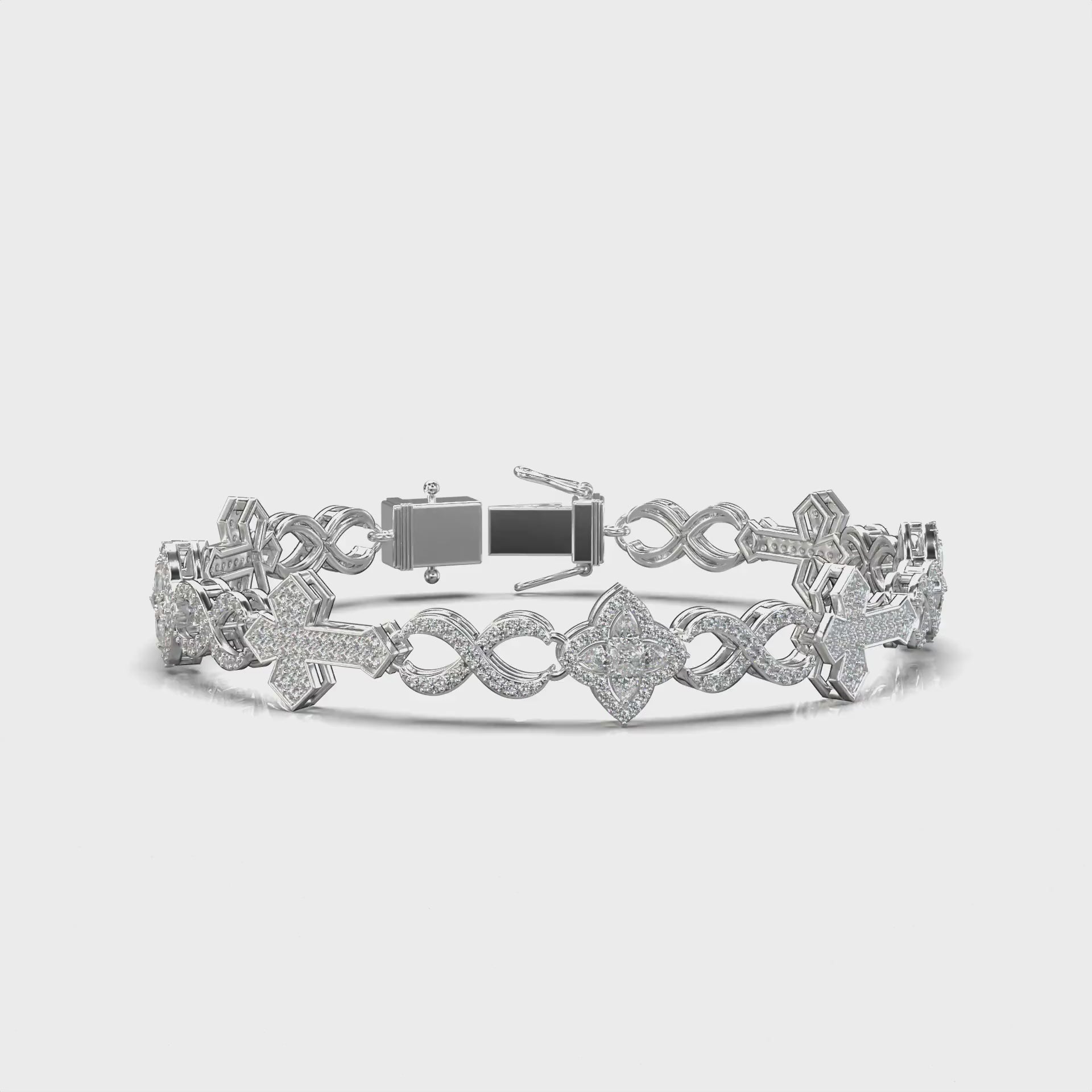 Pollux Infinity Pavé Bracelet — 360 view